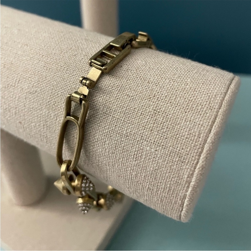 Stella & Dot Gold Renegade Cluster Clasp Bracelet - Very Good Condition - Picture 2 of 4